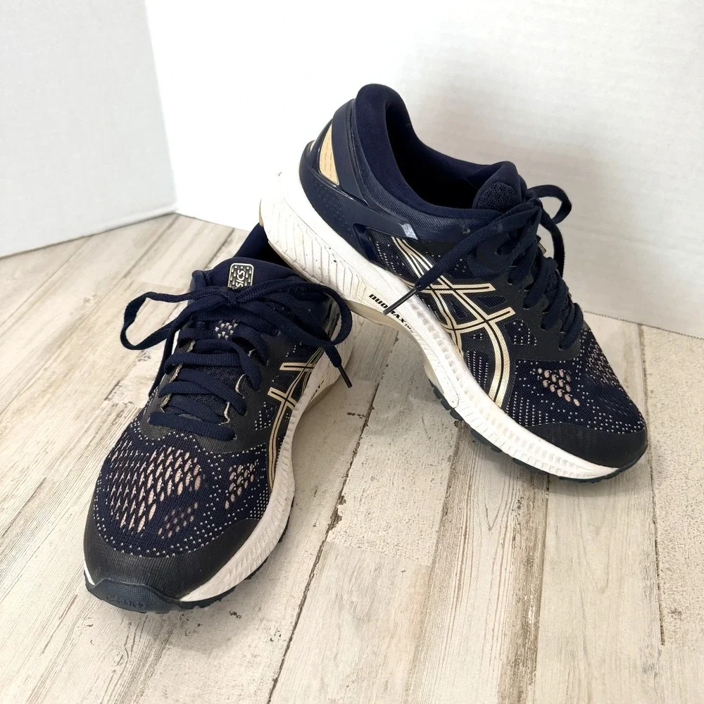 Asics Gel Kayano Womens Size 7.5‎ Running Shoes Midnight Frosted Almond Blue